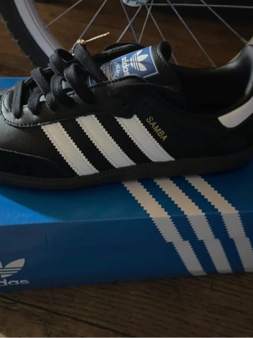 Adidas Big Unisex Kids Black Classic Samba Shoes with White Stripes